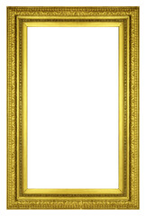 Fototapeta premium Golden frame for paintings, mirrors or photo isolated on white background