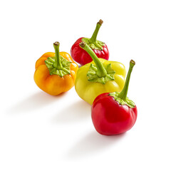 Fruits of sweet and hot pepper varieties Red cherry