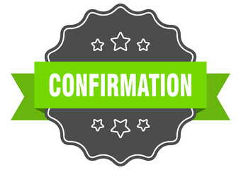 confirmation label. confirmation isolated seal. sticker. sign