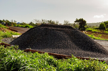 Plie Of Aggregate At Roadside