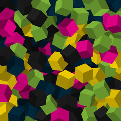 3D cubes. Abstract vector geometric background.