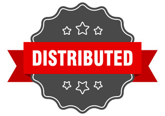 distributed label. distributed isolated seal. sticker. sign