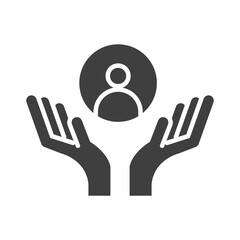 hands support people, human rights day, silhouette icon design