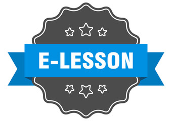 e-lesson label. e-lesson isolated seal. sticker. sign