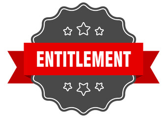 entitlement label. entitlement isolated seal. sticker. sign