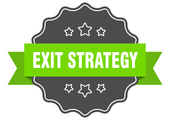 exit strategy label. exit strategy isolated seal. sticker. sign