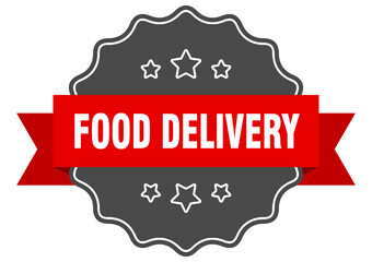 food delivery label. food delivery isolated seal. sticker. sign