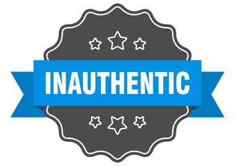 inauthentic label. inauthentic isolated seal. sticker. sign