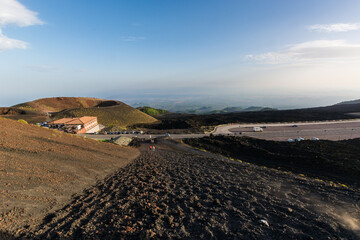 View of the Criteri Silvestri from the Etna eruption of 1892, Sicily, Italy.