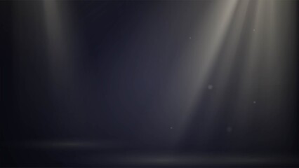 Vector illustration with dark space and rays of light, sunlight in a dark room