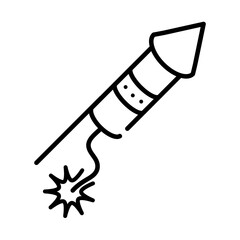 fireworks celebration happy party event line style icon vector