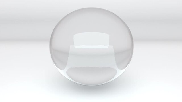 3D rendering abstract background. Computer generated two transparent glass metaballs merge into one