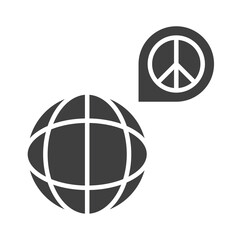 Obraz premium world navigation pointer peace sign, human rights day, silhouette icon design