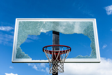 Shattered basketball backboard © Michael