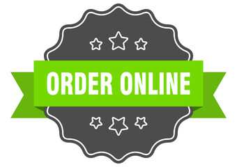 order online label. order online isolated seal. sticker. sign