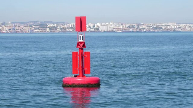 nautical buoy marker slow motion 4k