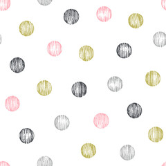 Colorful dots seamless pattern. Baby girl background. Vector illustration.