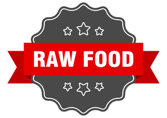 raw food label. raw food isolated seal. sticker. sign