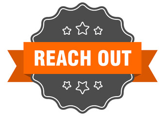 reach out label. reach out isolated seal. sticker. sign