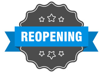 reopening label. reopening isolated seal. sticker. sign