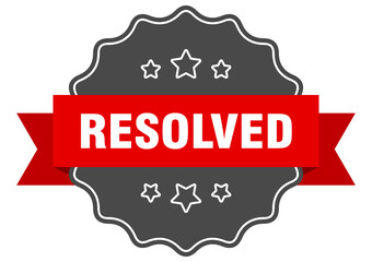 resolved label. resolved isolated seal. sticker. sign