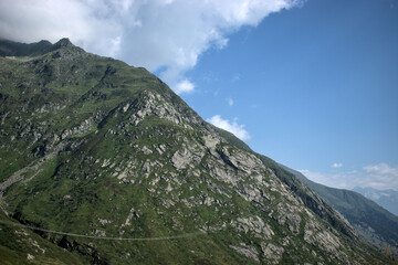 Gebirgslandschaft auf dem Lukmanierpass in der Schweiz 30.7.2020