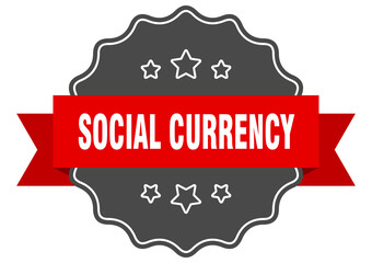 social currency label. social currency isolated seal. sticker. sign