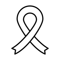 awareness ribbon human rights day, line icon design