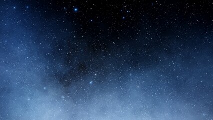 Stars in sky, starry night starlight shine of milky way, space cosmic background, starry background 3d render