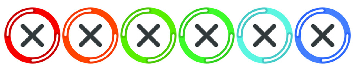 Set Check mark. 6 colors option icon. Vector illustration flat design UI and UX