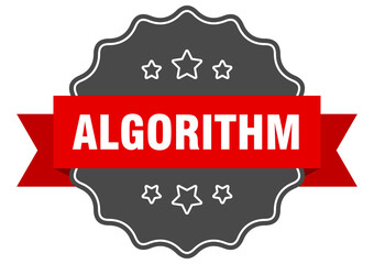 algorithm label. algorithm isolated seal. sticker. sign