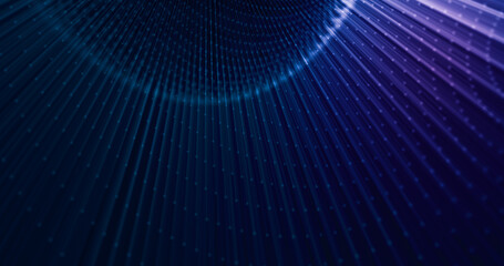 Dots and lines connected, data connected by led, tech background, halo communication. 3d rendering.