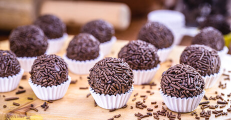 Brigadeiro (or negrinho), a Brazilian chocolate bonbon typical of children's birthday parties