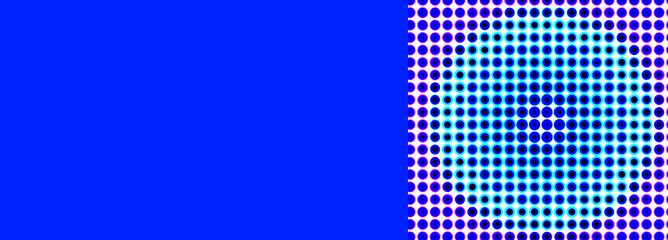 An abstract blue halftone banner background image.