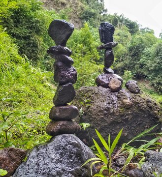 zen stones in the park