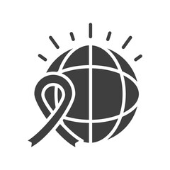 world ribbon campaign human rights day, silhouette icon design