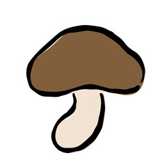 Illustration of Shiitake mushroom: Illustration like hand drawn illustration with ink and brush
