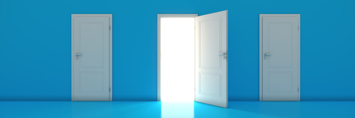 open door, opportunity concept. 3d rendering