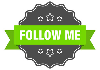 follow me label. follow me isolated seal. sticker. sign