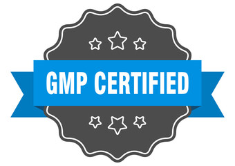 gmp certified label. gmp certified isolated seal. sticker. sign