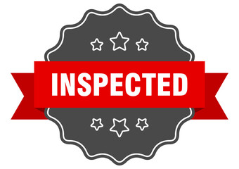 inspected label. inspected isolated seal. sticker. sign