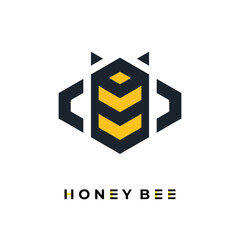 Bee honey creative vector icon symbol logo. abstract logo