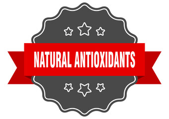 natural antioxidants label. natural antioxidants isolated seal. sticker. sign