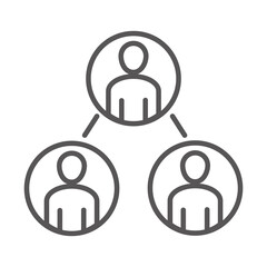 people partnership office, coworking business workspace, line icon design