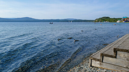 Pure Lake Turgoyak in the Urals, Russia