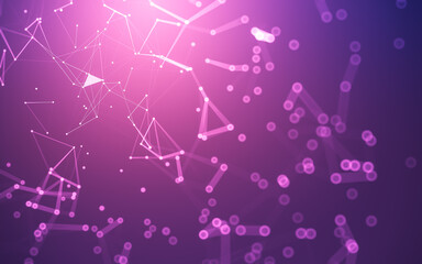 Abstract background. Molecules technology with polygonal shapes, connecting dots and lines. Connection structure. Big data visualization.