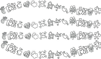 Vector illustration love cartoon design background