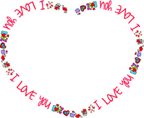 Vector illustration love cartoon design background