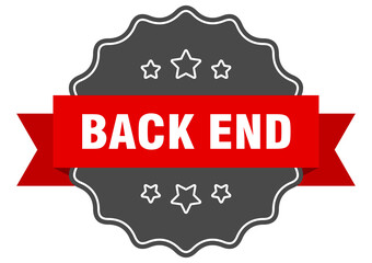 back end label. back end isolated seal. sticker. sign