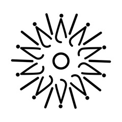 linear flower floral decoration ornament line style icon vector